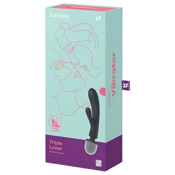 Satisfyer Triple Lover - G-punkt och vibrator för par - silver