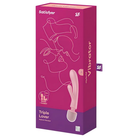 Satisfyer Triple Lover - G-punkt vibrator med massager - silikon rosa