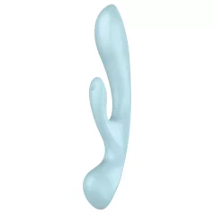   Satisfyer Triple Oh - laddningsbar vibrator med klitorisstimulerande arm (blå)
