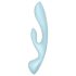 Satisfyer Triple Oh - uppladdningsbar klitorisstimulator med arm (blå)