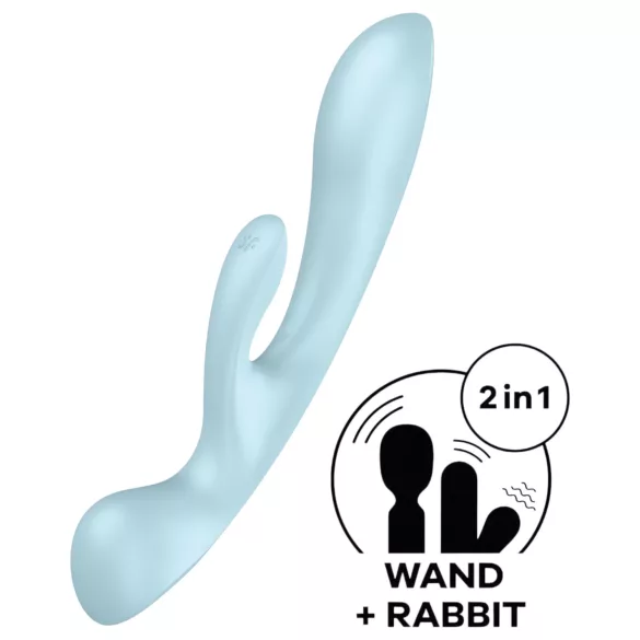 Satisfyer Triple Oh - laddningsbar vibrator med klitorisstimulerande arm (blå)