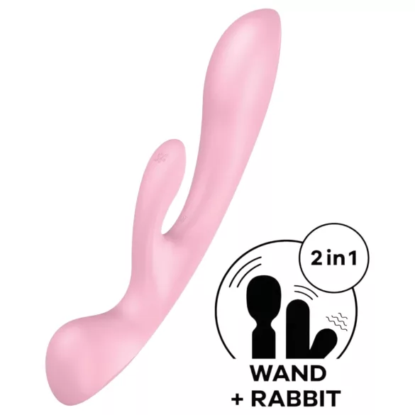 Satisfyer Triple Oh - vibrator med klitorisarm - uppladdningsbar - rosa