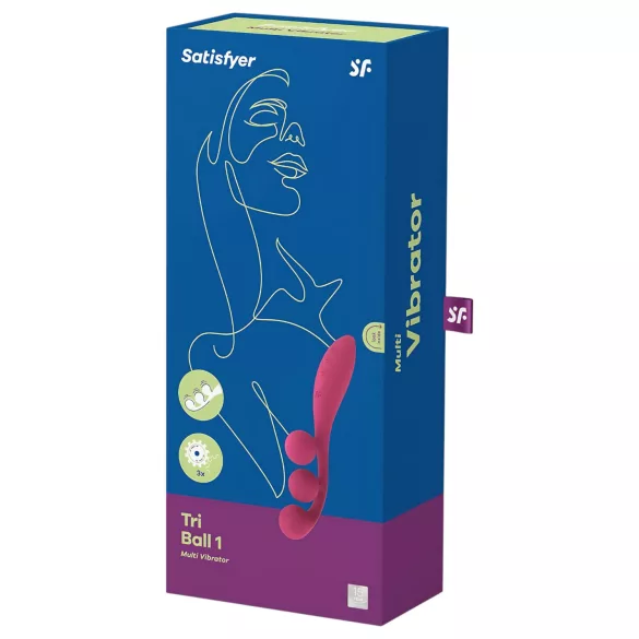 Satisfyer Tri Ball 1 - uppladdningsbar multifunktionsvibrator - röd