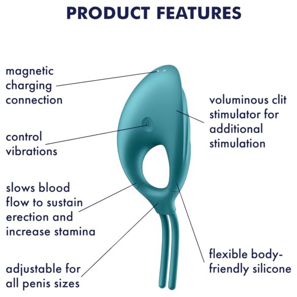 Satisfyer Swordsman - vibratorisk penisring - uppladdningsbar - grön