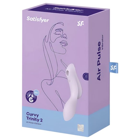 Satisfyer Curvy Trinity 2 - lufttrycksvibrator och vibrator - lila