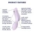 Satisfyer Curvy Trinity 2 - luftvågs 2-i-1 vibrator (lila)