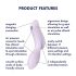 Satisfyer Curvy Trinity 2 - lufttrycksvibrator och vibrator - lila