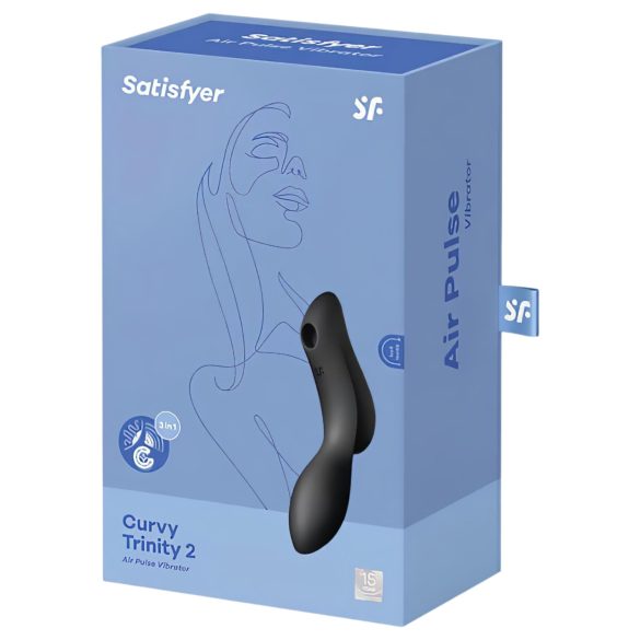 Satisfyer Curvy Trinity 2 - lufttrycksvibrator och vibrator - svart