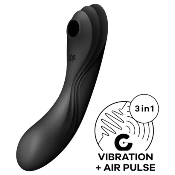 Satisfyer Curvy Trinity 4 - luftvågsbaserad 2-i-1 vibrator (svart)