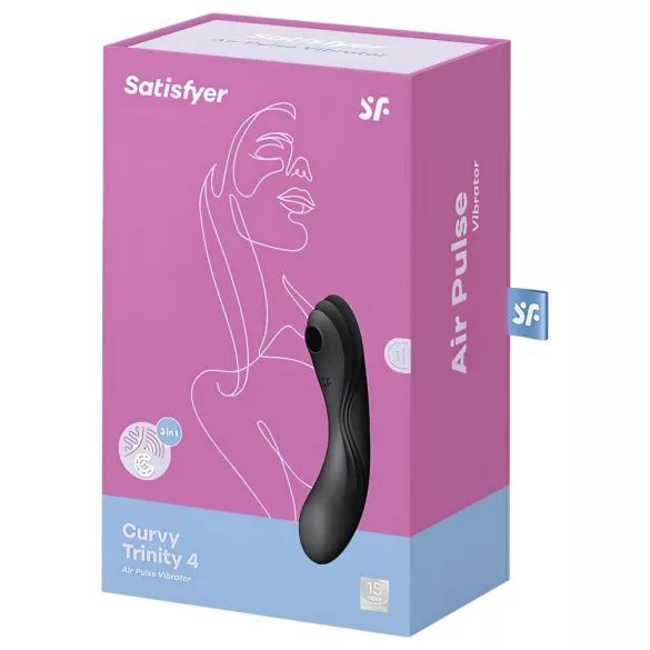 Satisfyer Curvy Trinity 4 - lufttrycksvibrator och vibrator - svart