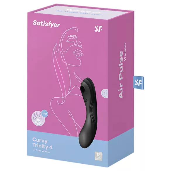 Satisfyer Curvy Trinity 4 - luftvågsbaserad 2-i-1 vibrator (svart)