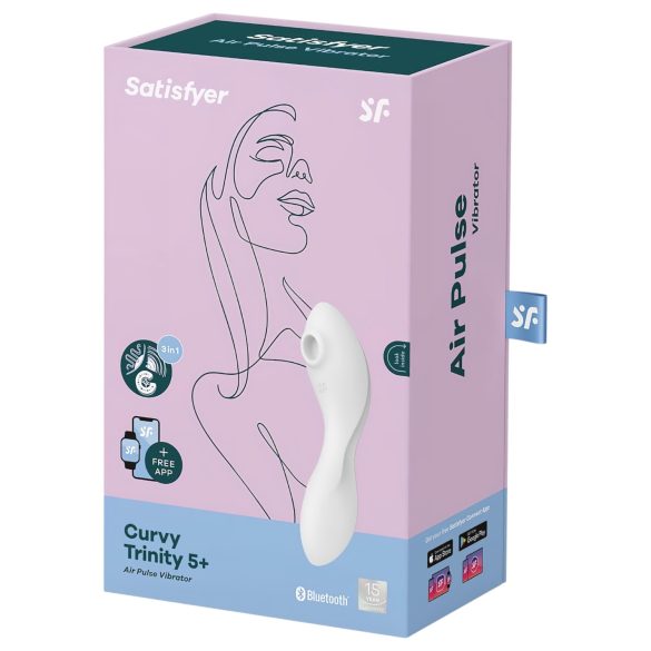 Satisfyer Curvy Trinity 5+ - vibrator och lufttrycksvibrator - vit