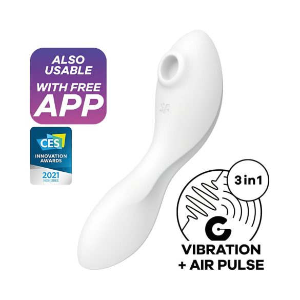 Satisfyer Curvy Trinity 5+ - vibrator och lufttrycksvibrator - vit