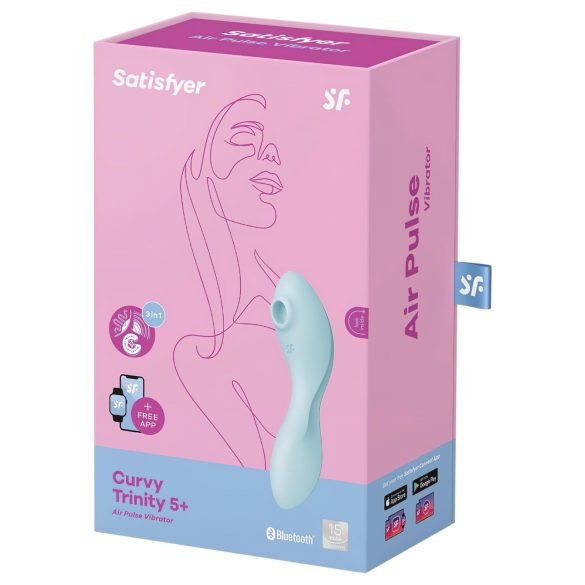 Satisfyer Curvy Trinity 5+ - vibrator och lufttrycksstimulator - blå