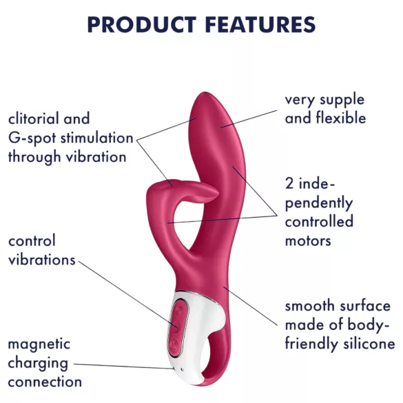 Satisfyer Embrace Me - vibrator med klitorisstimulering - uppladdningsbar - röd