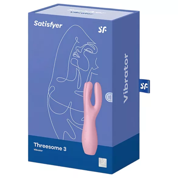 Satisfyer Threesome 3 - klitorisstimulator vibrator uppladdningsbar rosa