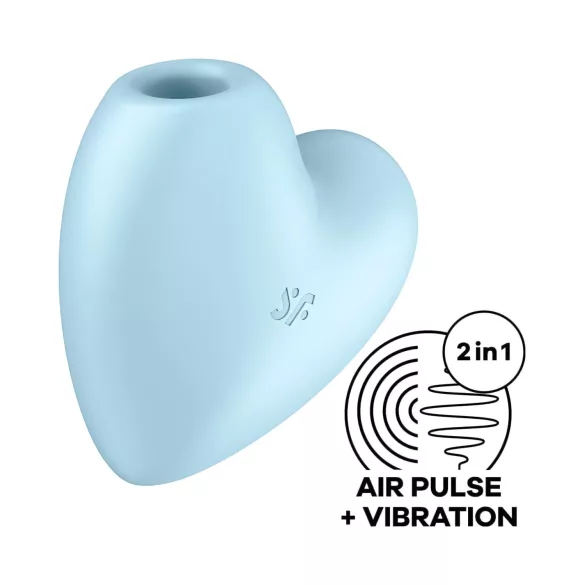 Satisfyer Cutie Heart - lufttrycksvibrator för klitoris - uppladdningsbar - blå