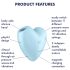 Satisfyer Cutie Heart - Uppladdningsbar Luftvibrator för Klitoris (Blå)