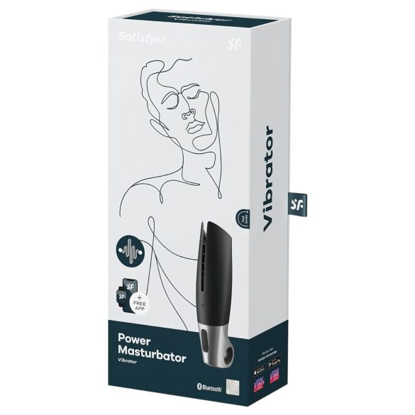 Satisfyer Power - masturbator med appstyrning - uppladdningsbar - svart