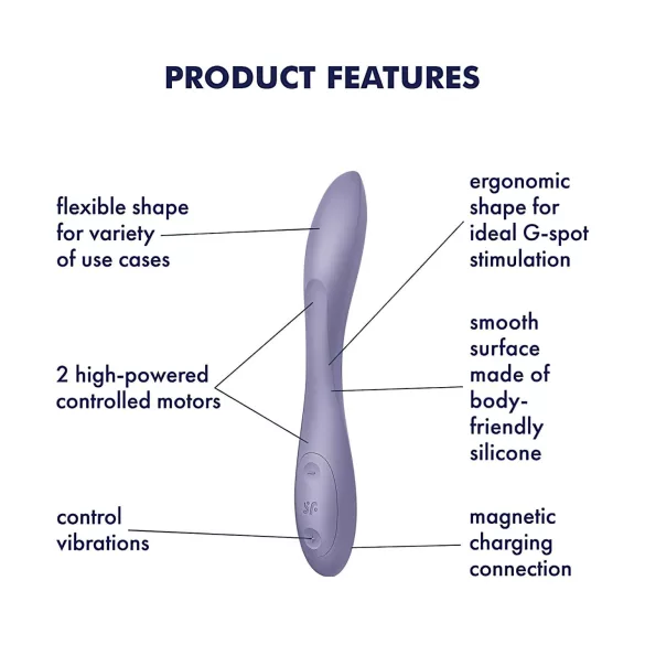 Satisfyer - G-punkt vibrator - böjbar, uppladdningsbar, vattentät - lila