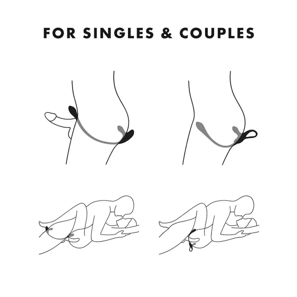 Satisfyer Plug & Play - analvibrator och penisring - uppladdningsbar silikon blå