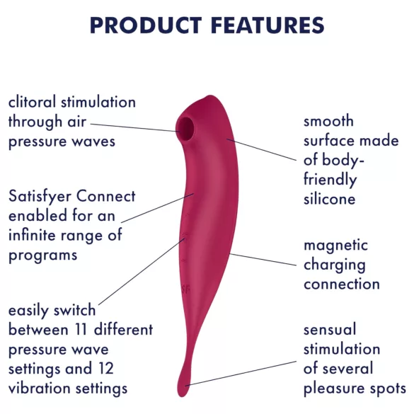 Satisfyer Twirling Pro - appstyrd klitorisstimulator (röd)