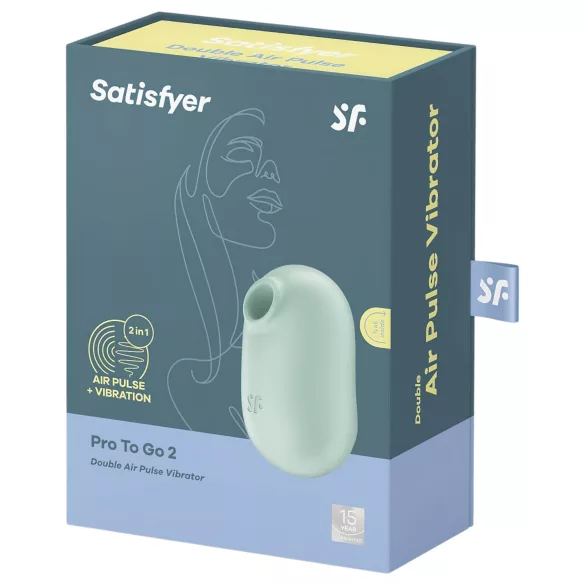 Satisfyer Pro To Go 2 - lufttryck klitorisstimulator - uppladdningsbar - mint