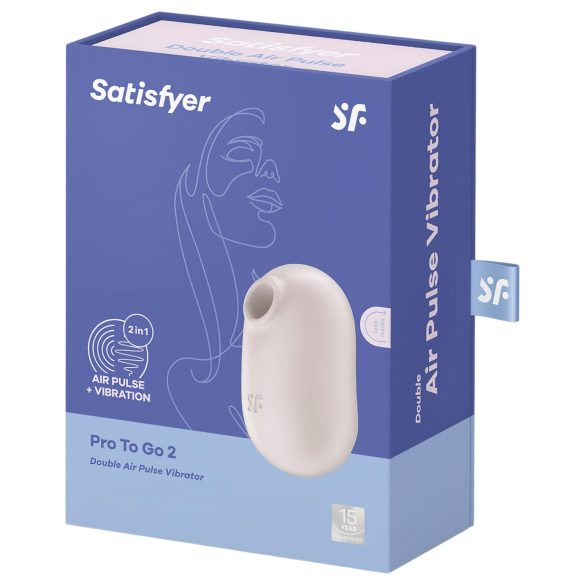 Satisfyer Pro To Go 2 - lufttryck vibrator för klitoris - beige