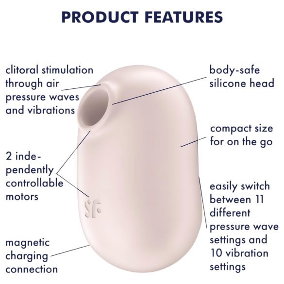 Satisfyer Pro To Go 2 - lufttryck vibrator för klitoris - beige