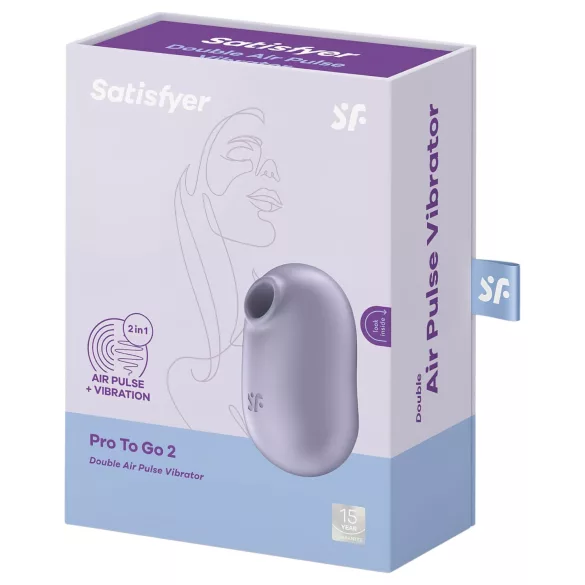 Satisfyer Pro To Go 2 - lufttryck vibrator för klitoris - uppladdningsbar - lila