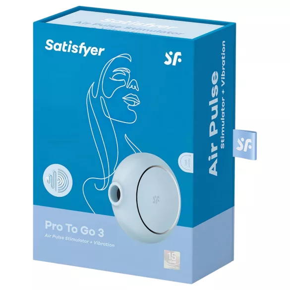 Satisfyer Pro To Go 3 - lufttryck vibrator för klitoris - uppladdningsbar blå