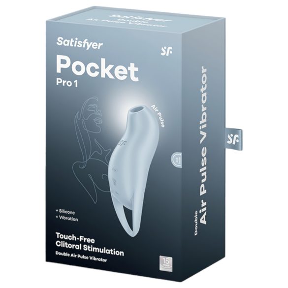 Satisfyer Pocket Pro 1 - lufttryck vibrator för klitoris - blå