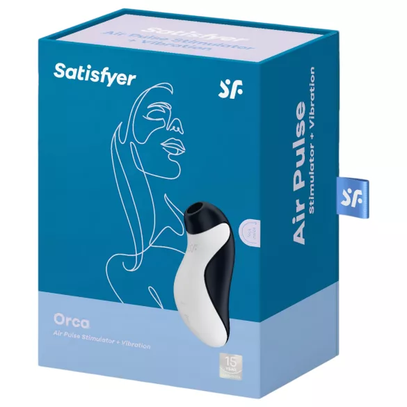 Satisfyer Orca - lufttrycksvibrator för klitoris - vattentät - svart/vit