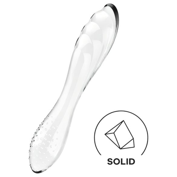 Satisfyer Dazzling Crystal 1 - Dubbeländad glasdildo (transparent)