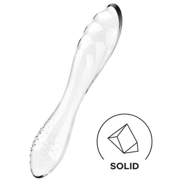 Satisfyer Dazzling Crystal 1 - dubbeländad glasdildo - transparent