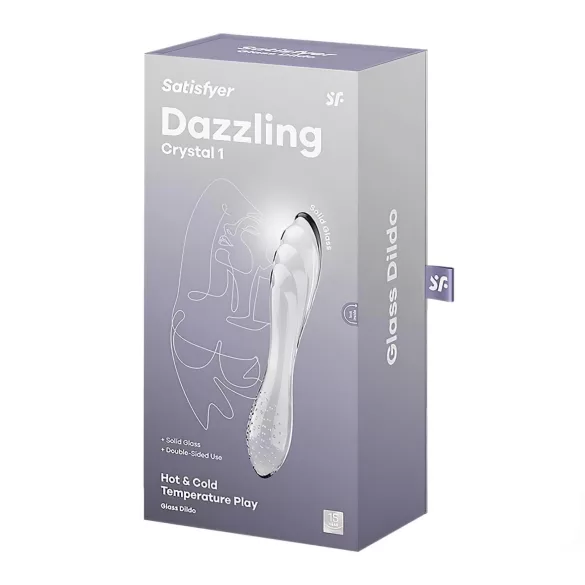 Satisfyer Dazzling Crystal 1 - dubbeländad glasdildo - transparent