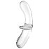 Satisfyer Double Crystal - Dubbeländad glasdildo (genomskinlig)