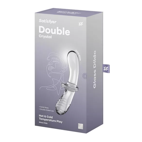 Satisfyer - dubbeldildo glas - transparent