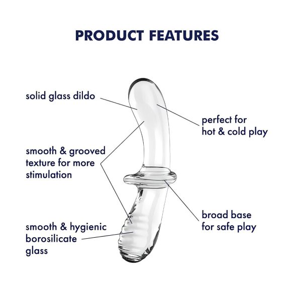Satisfyer - dubbeldildo glas - transparent