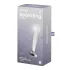 Satisfyer Sparkling Crystal - ribbad dildo i glas - genomskinlig