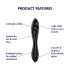 Satisfyer Dazzling Crystal 1 - Dubbel glassdildo (svart)