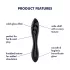 Satisfyer Dazzling Crystal 1 - dubbelsidig glasdildo - svart