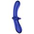 Satisfyer Double Crystal - dubbeländad glasdildo (blå)