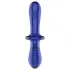 Satisfyer Double Crystal - dubbelsidig glasdildo - blå