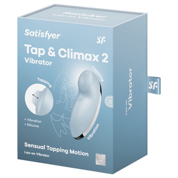 Satisfyer Tap & Climax 2 - Klitorisstimulator och vibrator - 2in1 - blå