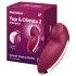 Satisfyer Tap & Climax 2 - 2‑i‑1 klitorisstimulator och vibrator (röd)