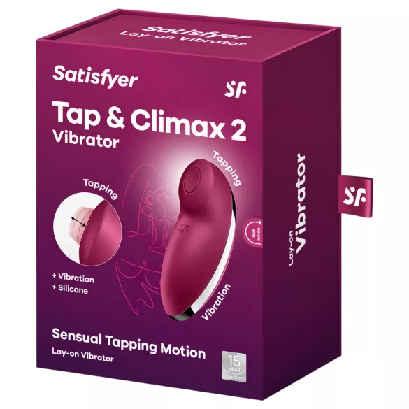 Satisfyer Tap & Climax 2 - 2‑i‑1 klitorisstimulator och vibrator (röd)