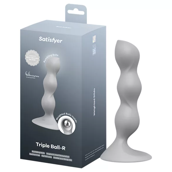 Satisfyer Triple Ball-R - pärldildo - grå