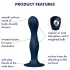 Satisfyer Double Ball-R - viktad dildo - silikon - blå