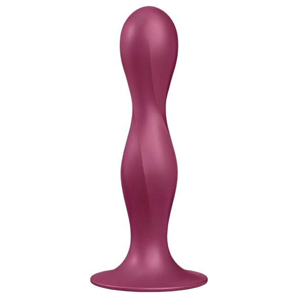 Satisfyer Double Ball-R - dildo med sugkopp - viktad - röd